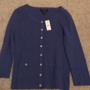 Dark Blue Button Up Sweater